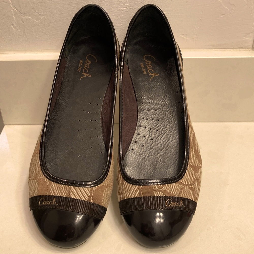 Coach Cecile Brown Signature Logo Flats